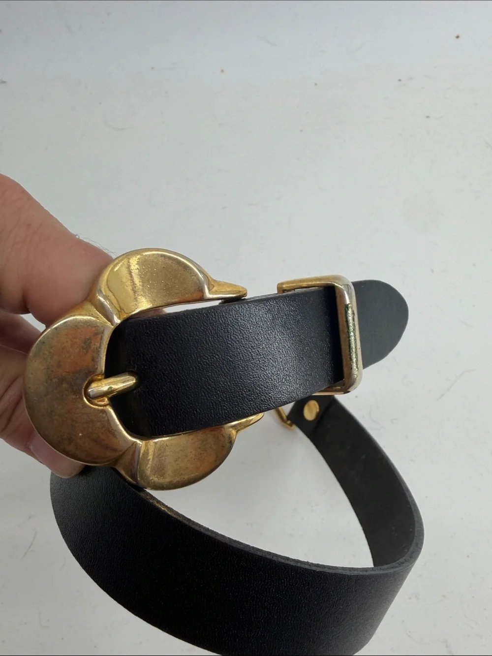 Vintage Express 100% genuine leather gold metal accents belt sz M